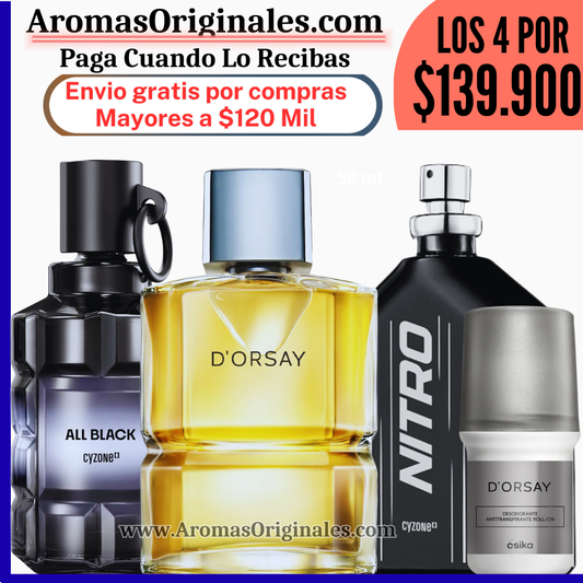 D'orsay +  Nitro Clasica + All Black + Desodorante