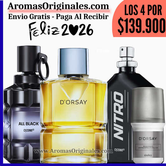 D'orsay +  Nitro Clasica + All Black + Desodorante