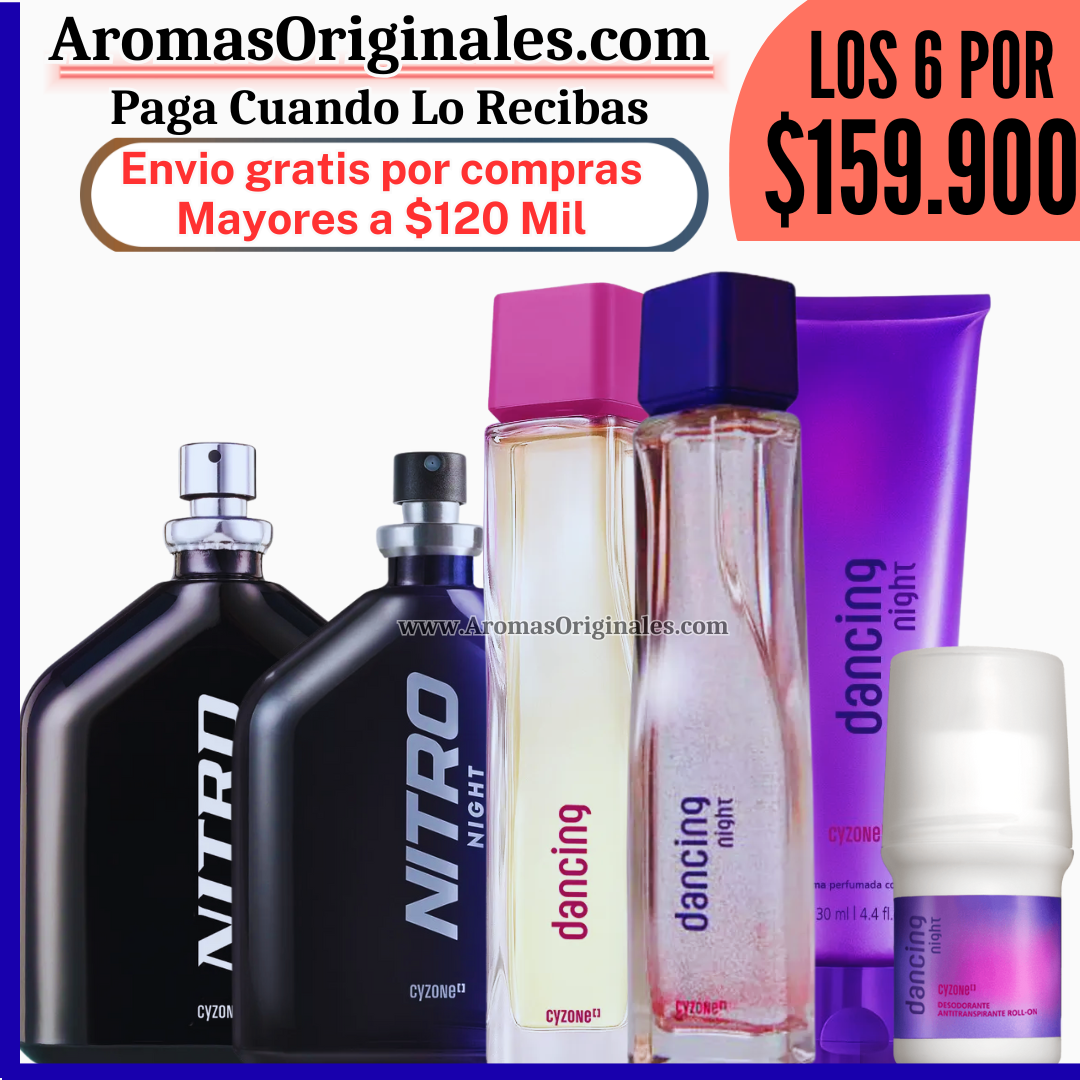 Dancing Clasica + Dancing Night + Nitro Clasica + Nitro Night + crema + Desodorante