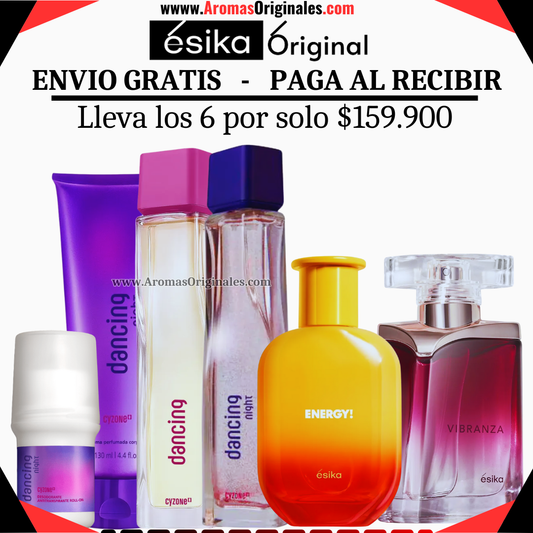 Dancing + Dancing Night + Vibranza Clasica + Energy + crema + Desodorante