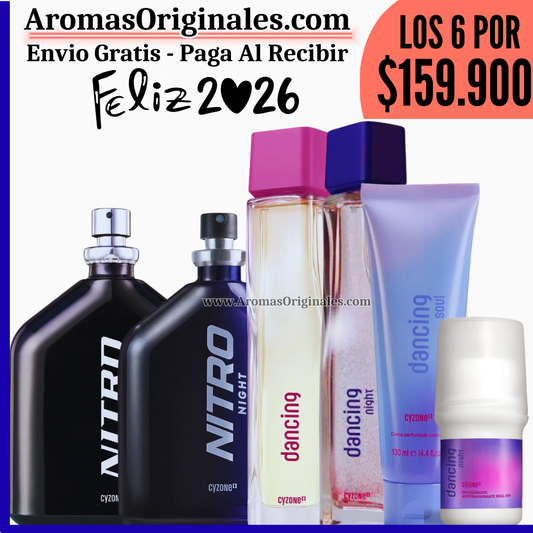 Dancing Clasica + Dancing Night + Nitro Clasica + Nitro Night + Locion + Desodorante