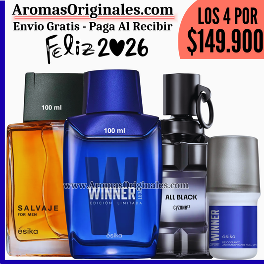 All Black + Winner sport + Salvaje + Desodorante