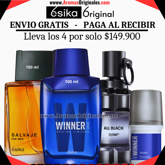 All Black + Winner sport + Salvaje + Desodorante